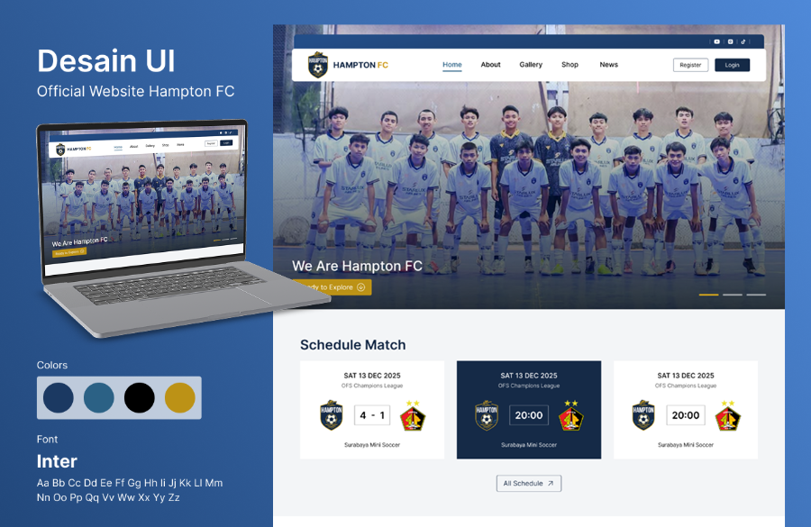 Hampton FC football club website design
